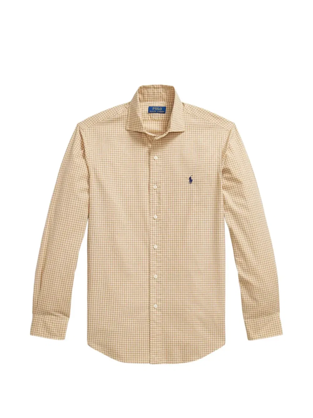 Рубашка из поплина в клетку фасона Custom-fit POLO RALPH LAUREN, бежевый