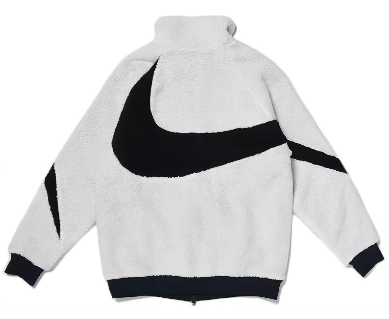 Куртка-боа двусторонняя Nike Big Swoosh Reversible, белый/черный — фото 3