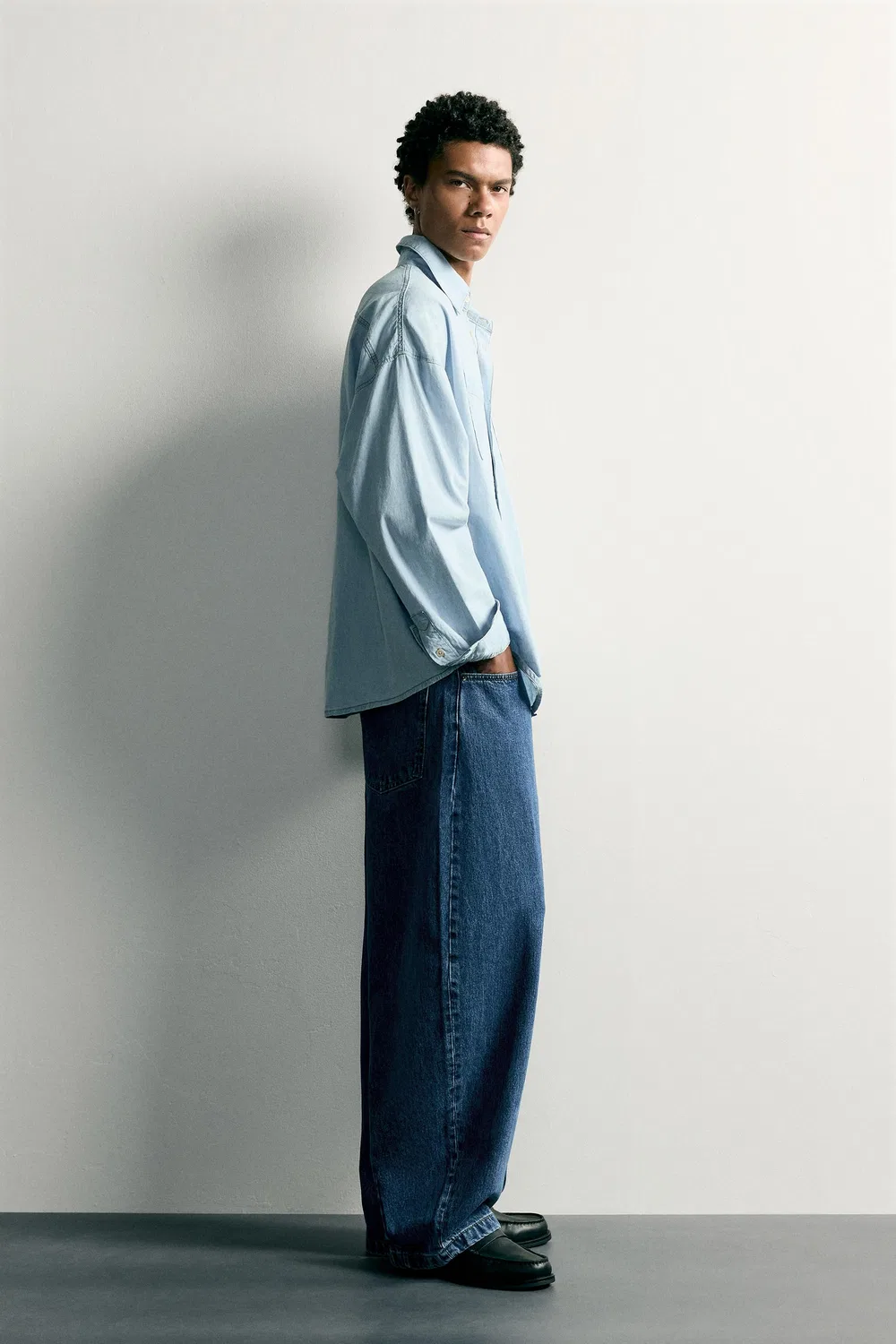 Джинсы Balloon Fit ZARA, Blue — фото 4