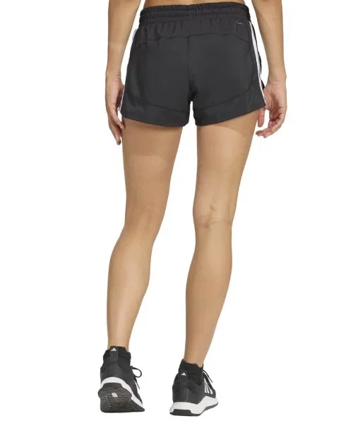 Женские шорты с принтом полосками Paces Workout Three Stripes Woven Mid-Rise Adidas, Black — фото 2