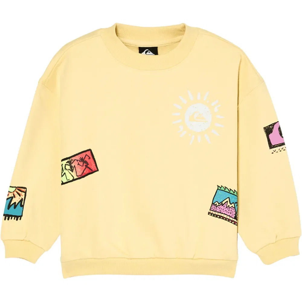Детский свитшот для мальчиков оверсайз Quiksilver Hippie Jump CRB, Yellow