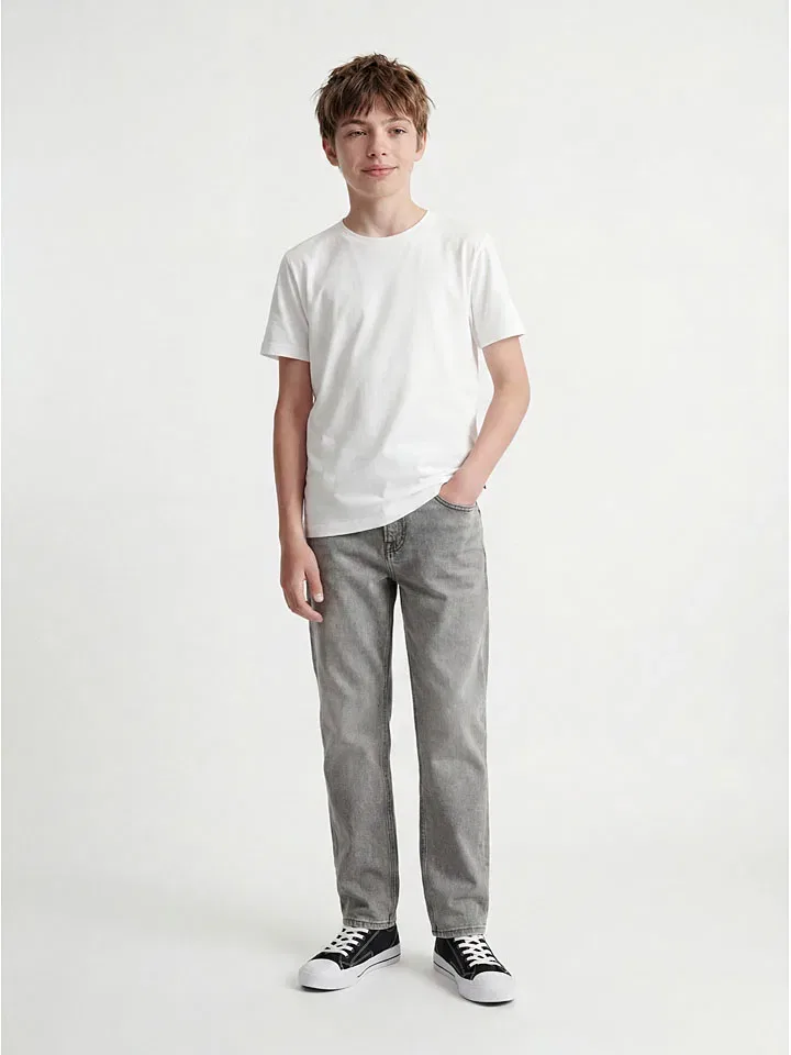 Джинсы узкого кроя Chris Jack & Jones Junior, серый — фото 3