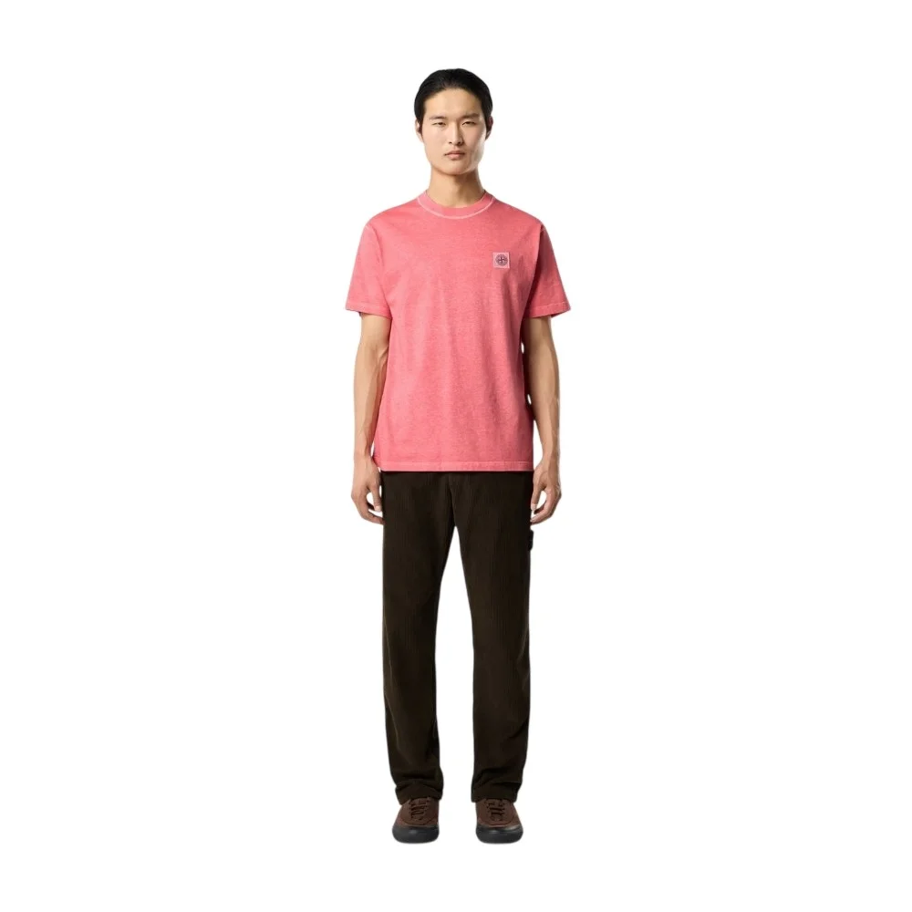 Мужская футболка Stone Island Slim-fit With Compass Patch, розовый