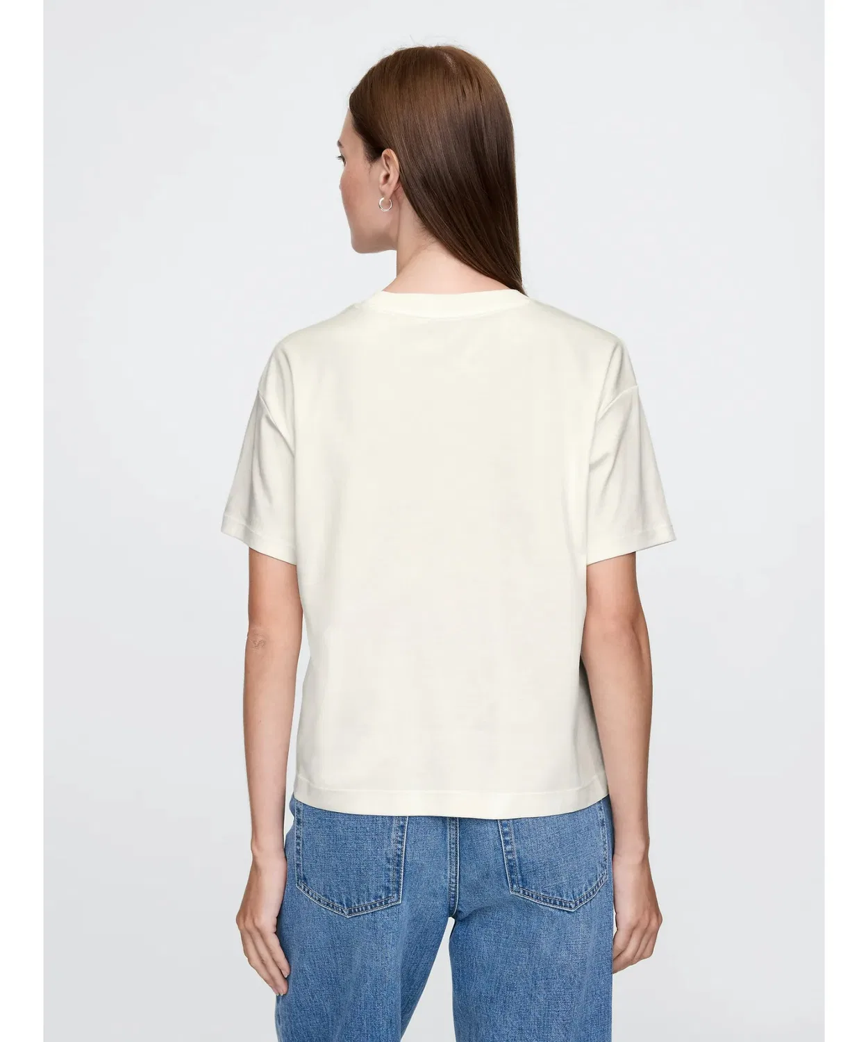 Женская футболка с коротким рукавом Supima Cotton Relaxed T-shirt GAP, Black — фото 3
