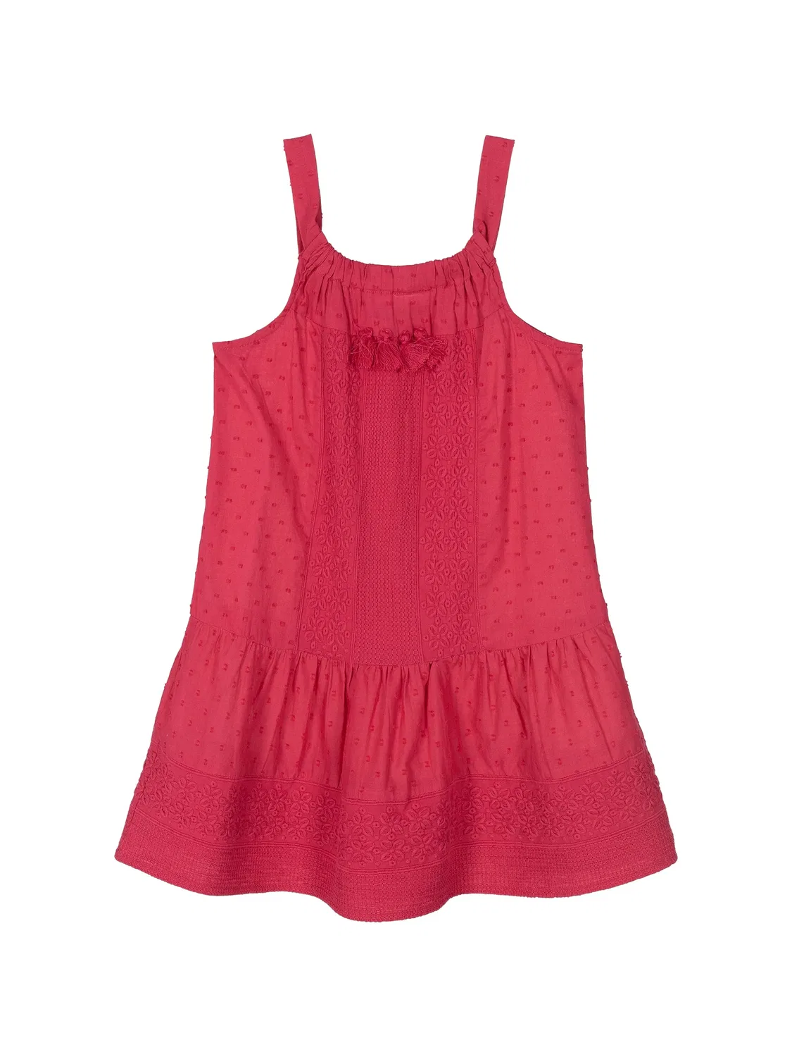 Платье Hibiscus с кисточками и вышивкой Max Mara Kids, розовый