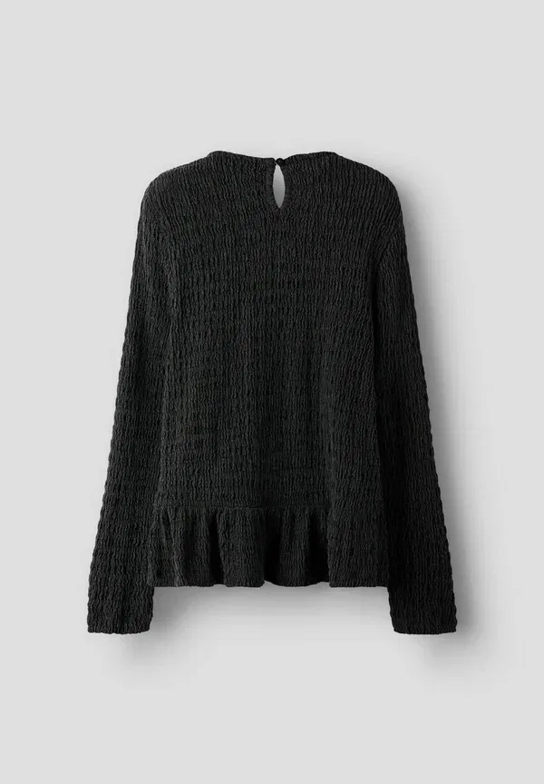 Футболка с длинным рукавом, однотонная Long sleeved regular fit Name It, черный — фото 2