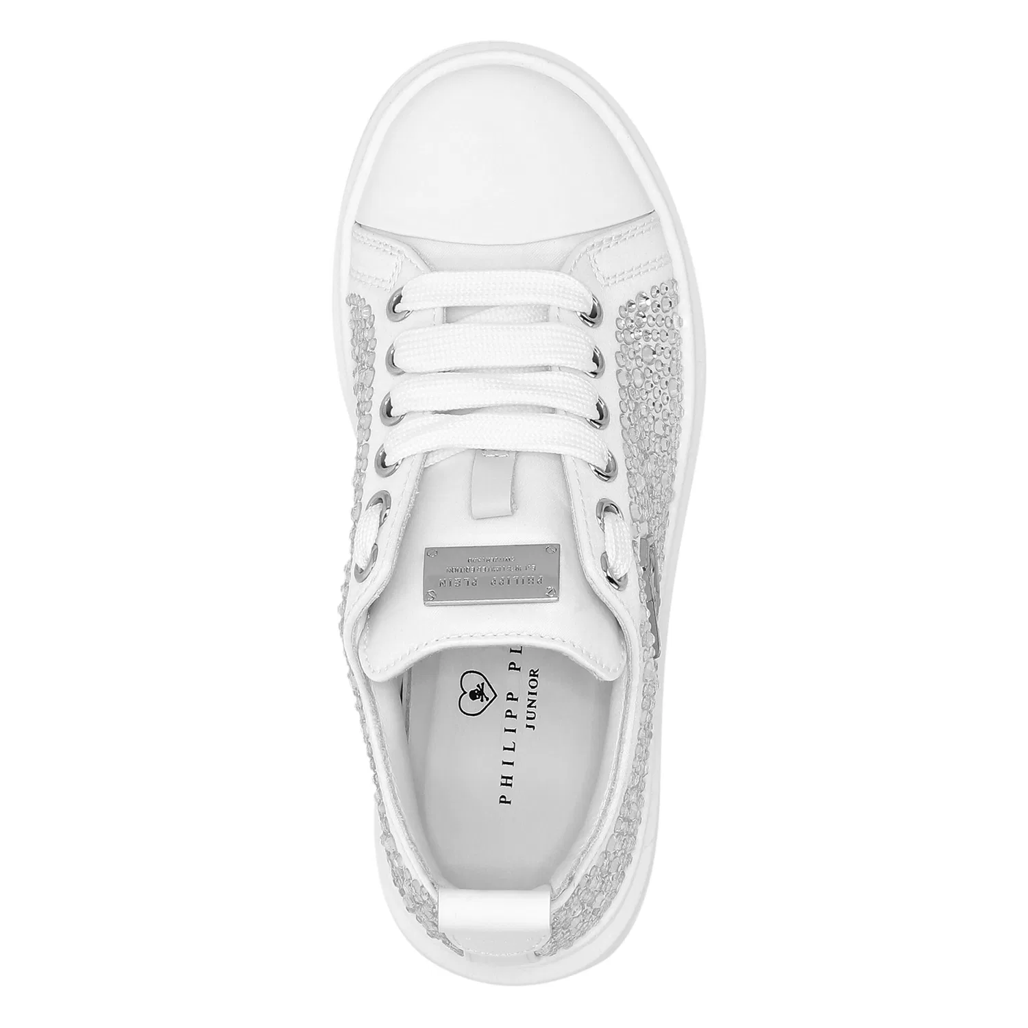 Детские кроссовки с низким верхом Philipp Plein, White/Crystal — фото 2