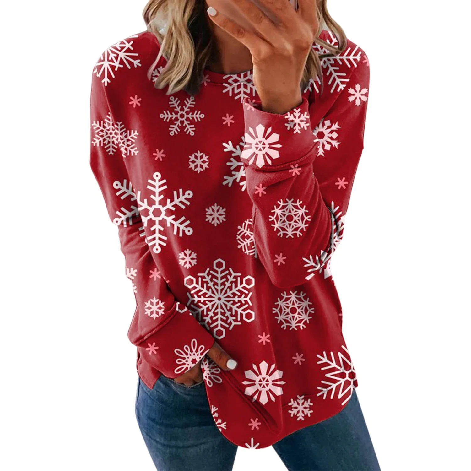 Женский свитшот с принтом Christmas Tree Sweater, Rosso