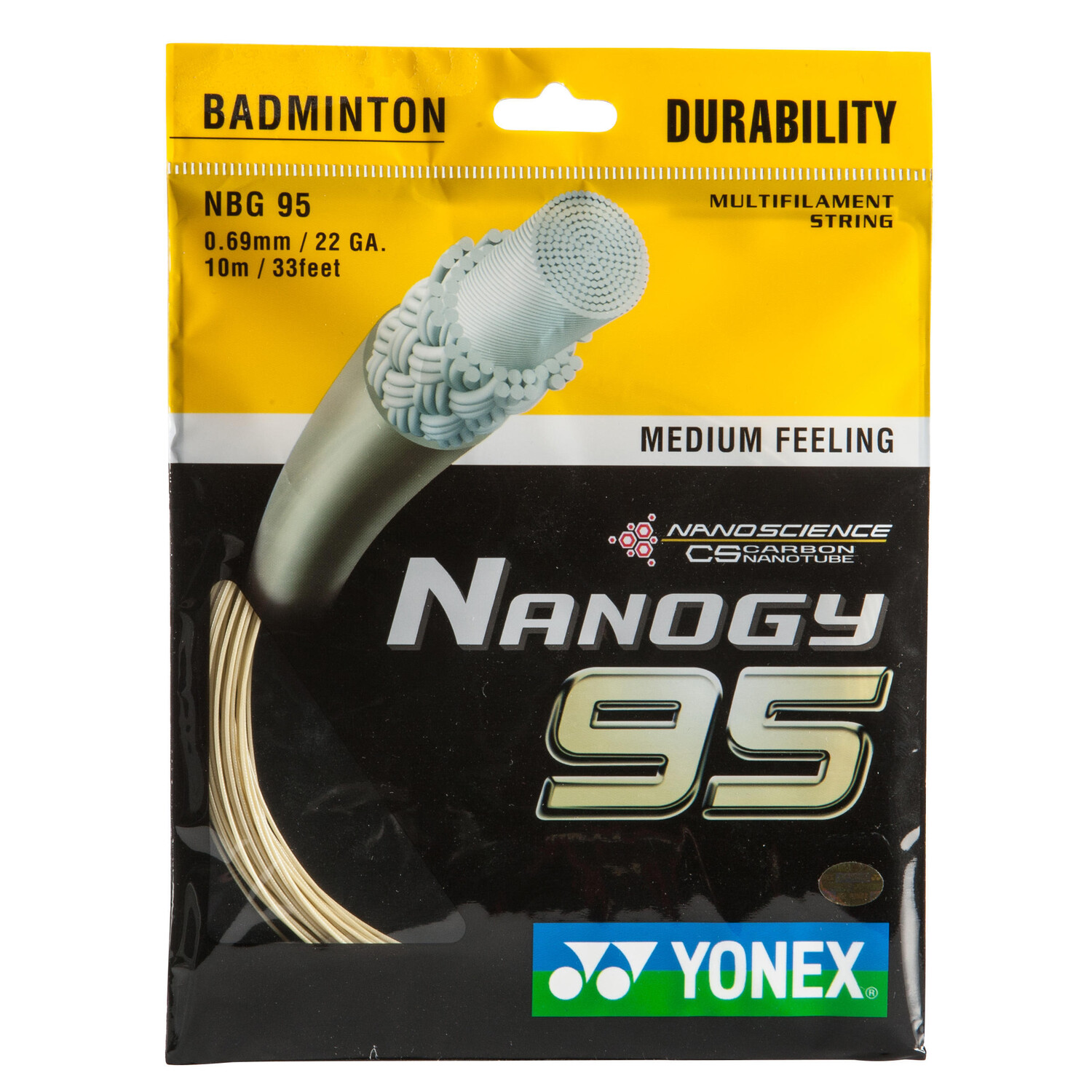 

Струна для бадминтона Nanogy 95 янтарная YONEX, Серый, Струна для бадминтона Nanogy 95 янтарная YONEX