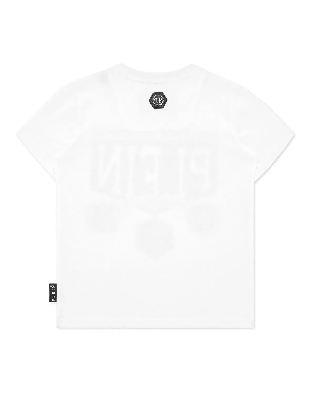 Детская футболка с круглым вырезом и принтом College PHILIPP PLEIN, White — фото 3