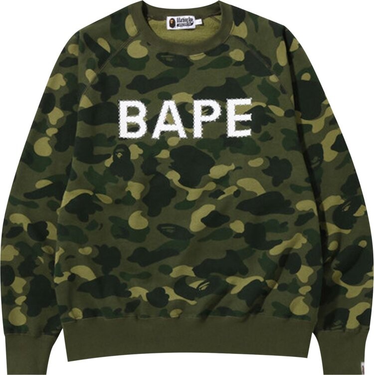 

Толстовка BAPE Color Camo Crystal Stone Relaxed Fit Crewneck 'Green', зеленый