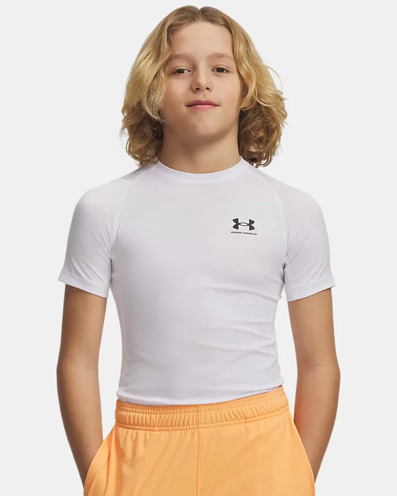 Футболка с коротким рукавом быстросохнущая HeatGear Armour UnderArmour, White/Black