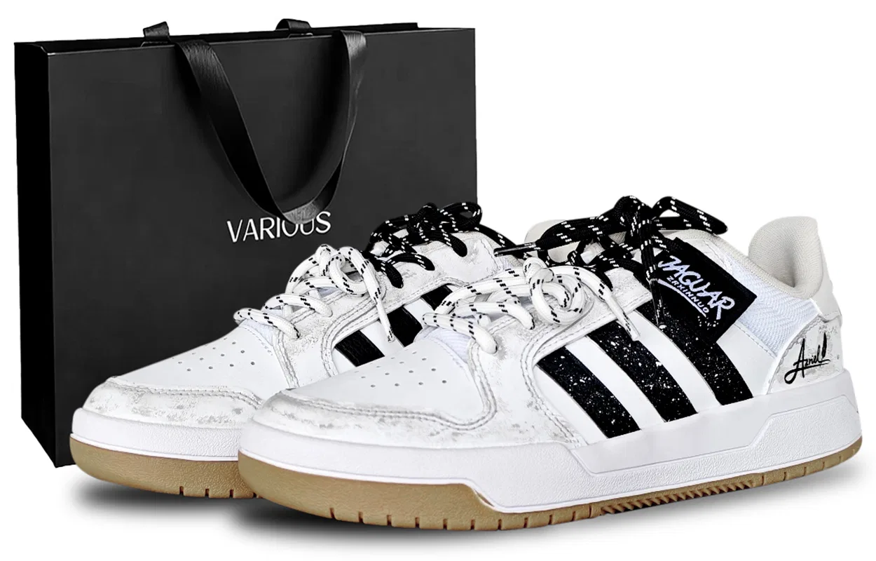 Скейтборд-кроссовки для детей и взрослых, с низким верхом ENTRAP, Adidas, Black White Gray