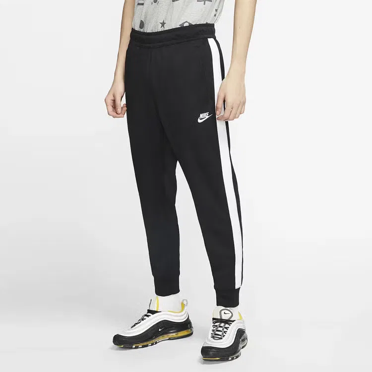 Штаны спортивные трикотажные с завязками Nike, черный — фото 2