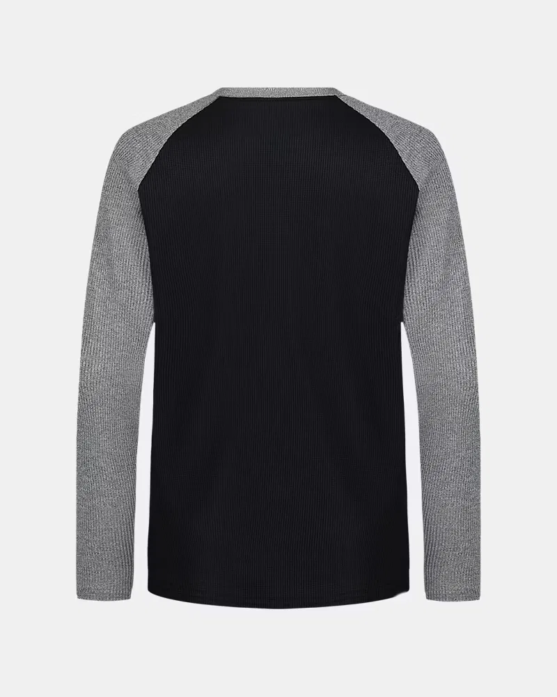 Футболка с длинным рукавом термо с регланом UA Thermal Raglan UnderArmour, Black/White — фото 3