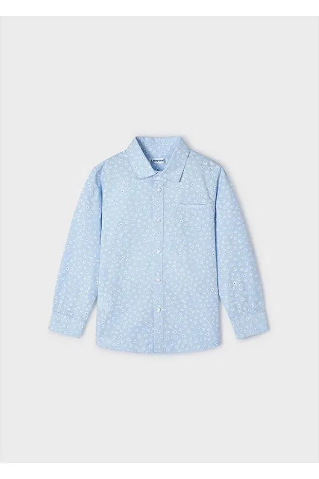 Детская рубашка для мальчиков с длинным рукавом Basics Mayoral, Blue — фото 4