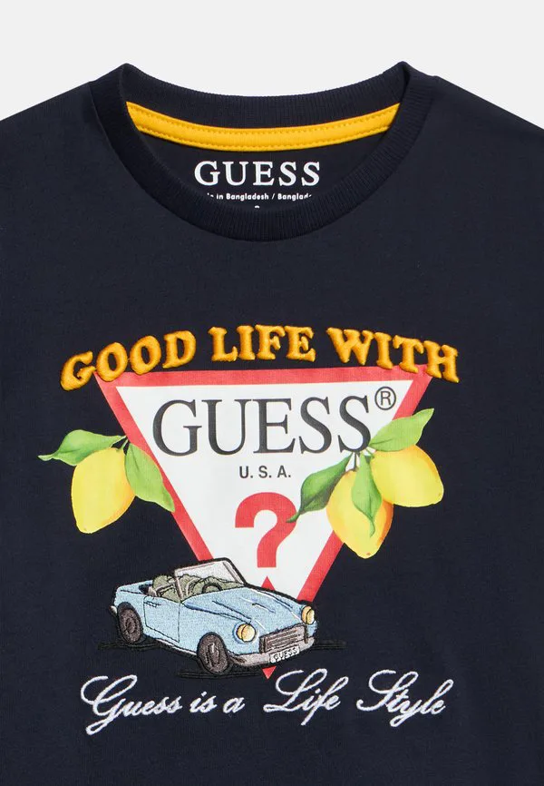 Детская футболка унисекс с принтом Guess, Smart Blue — фото 4
