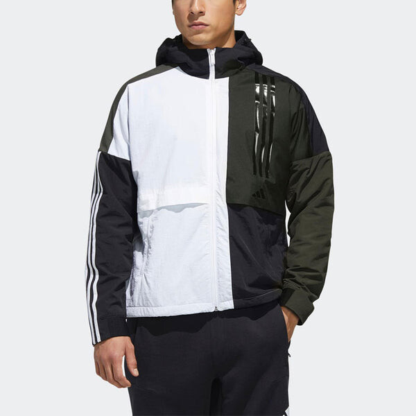 Куртка adidas O2 Wb Cb Fleece Lined Logo Casual Sports Hooded Jacket White, белый — фото 4