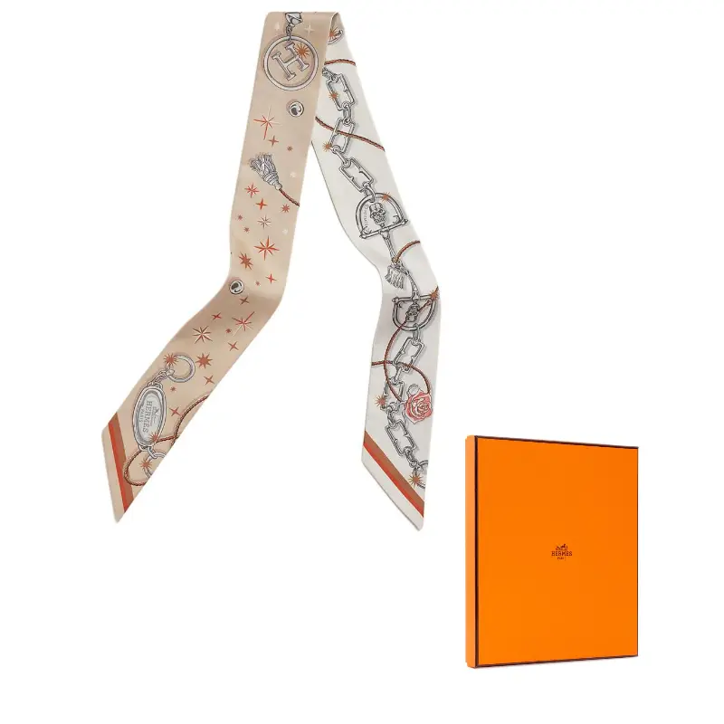 

HERMES Шёлковый шарф, Pink Beige