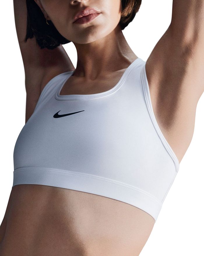 Спортивный бра с ракербэком средней поддержки Nike, белый — фото 2