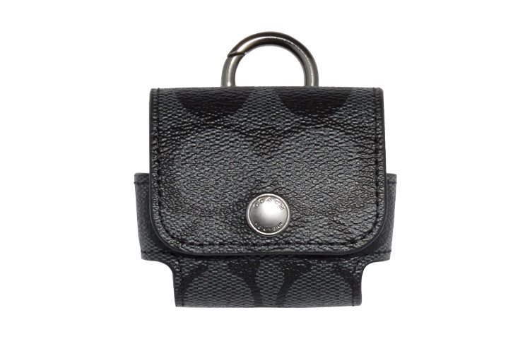 

COACH Чехол для наушников из кожи с канвасом мини унисекс черный, Black