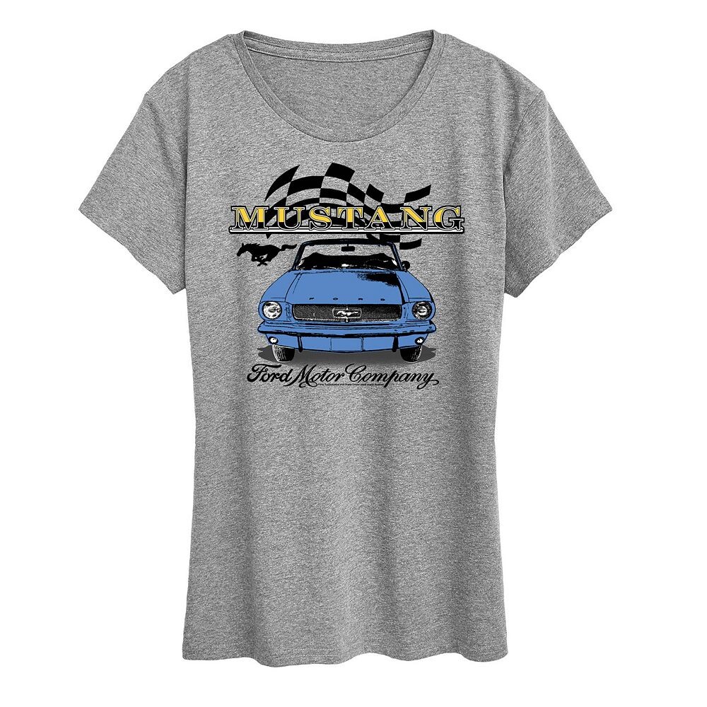 

Женская футболка с графическим рисунком Ford Vintage Mustang Licensed Character, цвет Heather Gray