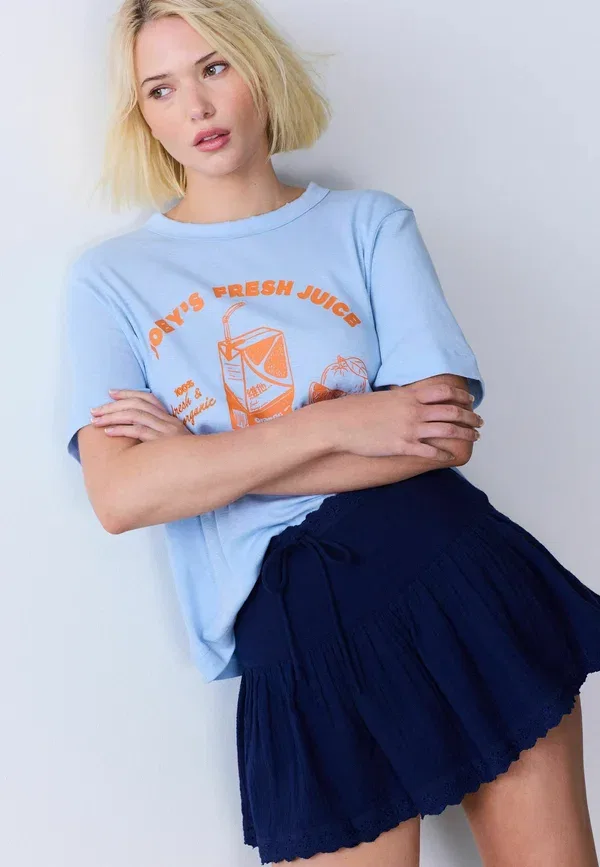 Юбка мини Regular fit pull on, бренд Next, модель A line skirt, цвет темно-синий