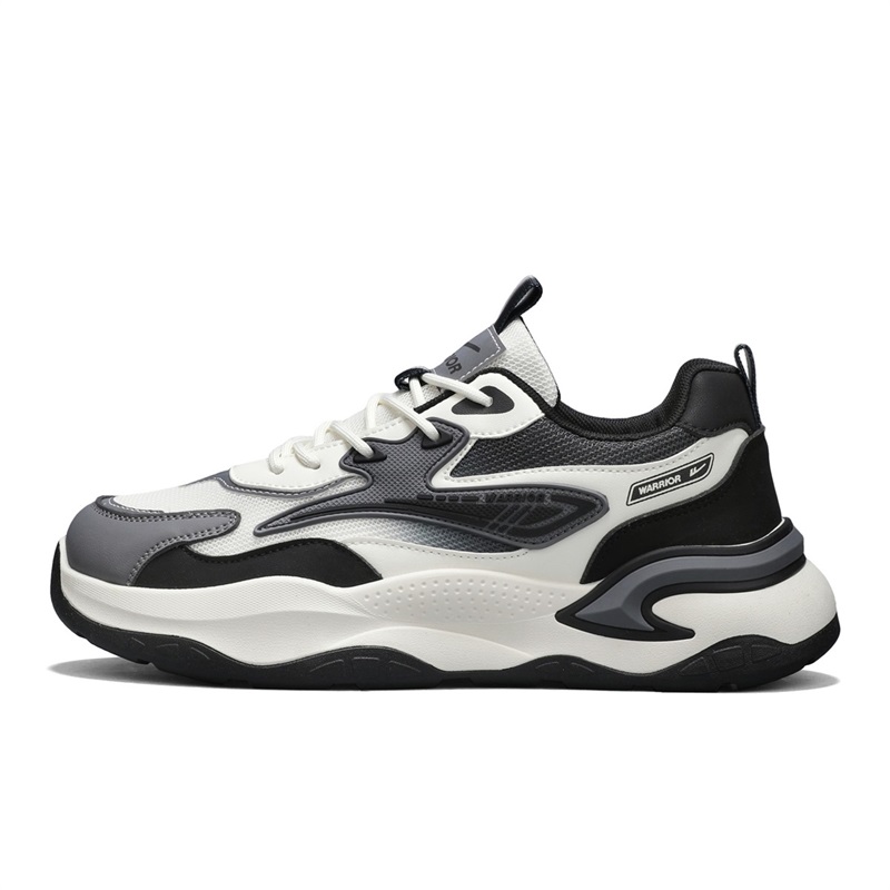 

Мужские повседневные низкие кеды с противоскользящей и износостойкой подошвой, поддержкой, балансом и увеличением роста WARRIOR, серый бежевый черный