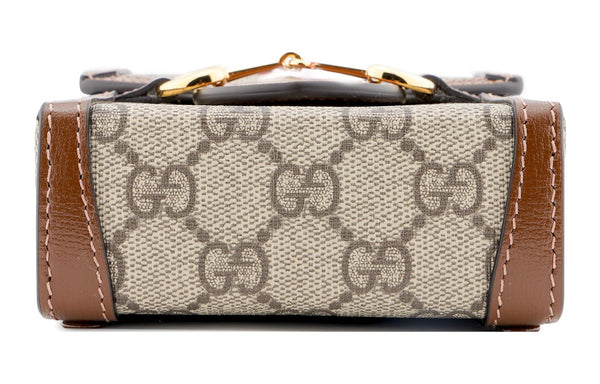 Сумка horsebit 1955 mini bag in gg supreme 'brown' Gucci, коричневый — фото 4