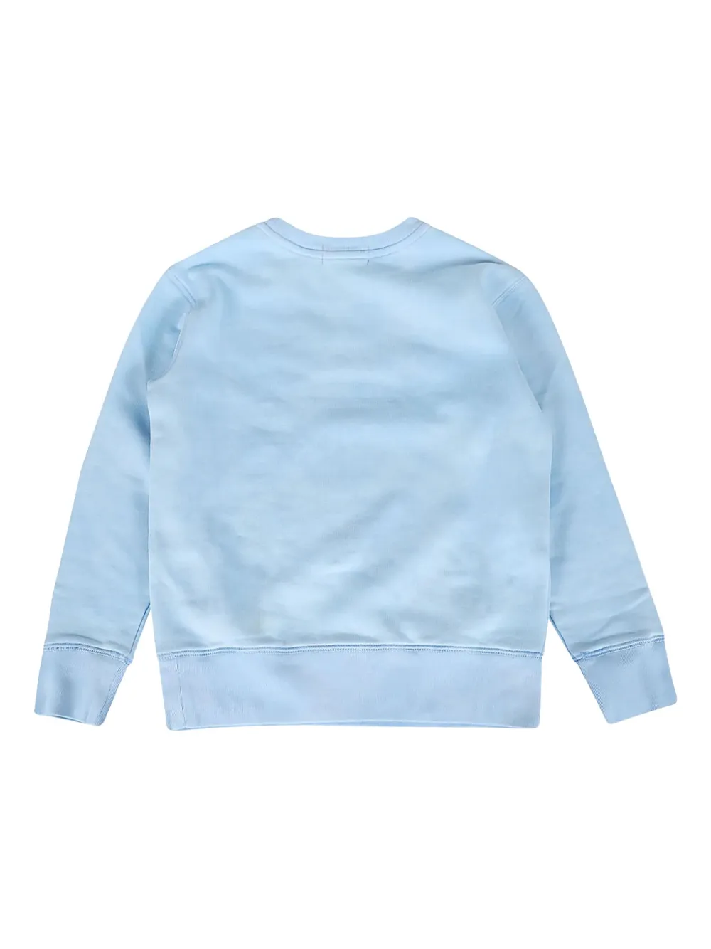 Вязаный свитшот с принтом Polo Ralph Lauren Kids, синий — фото 2