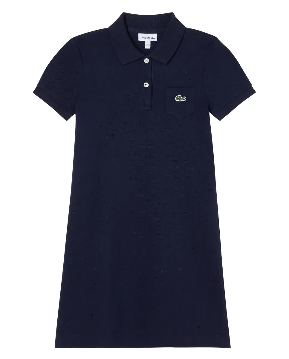

Платье из пике с коротким рукавом для девочки Lacoste, синий