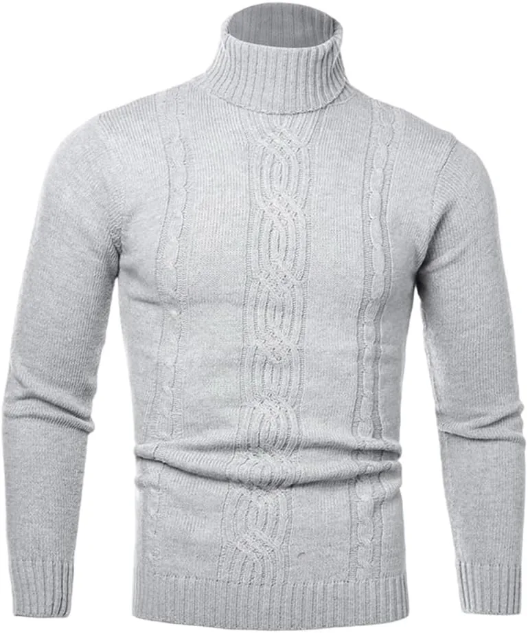 

Мужской зимний теплый свитер с длинными рукавами и воротником-гольф