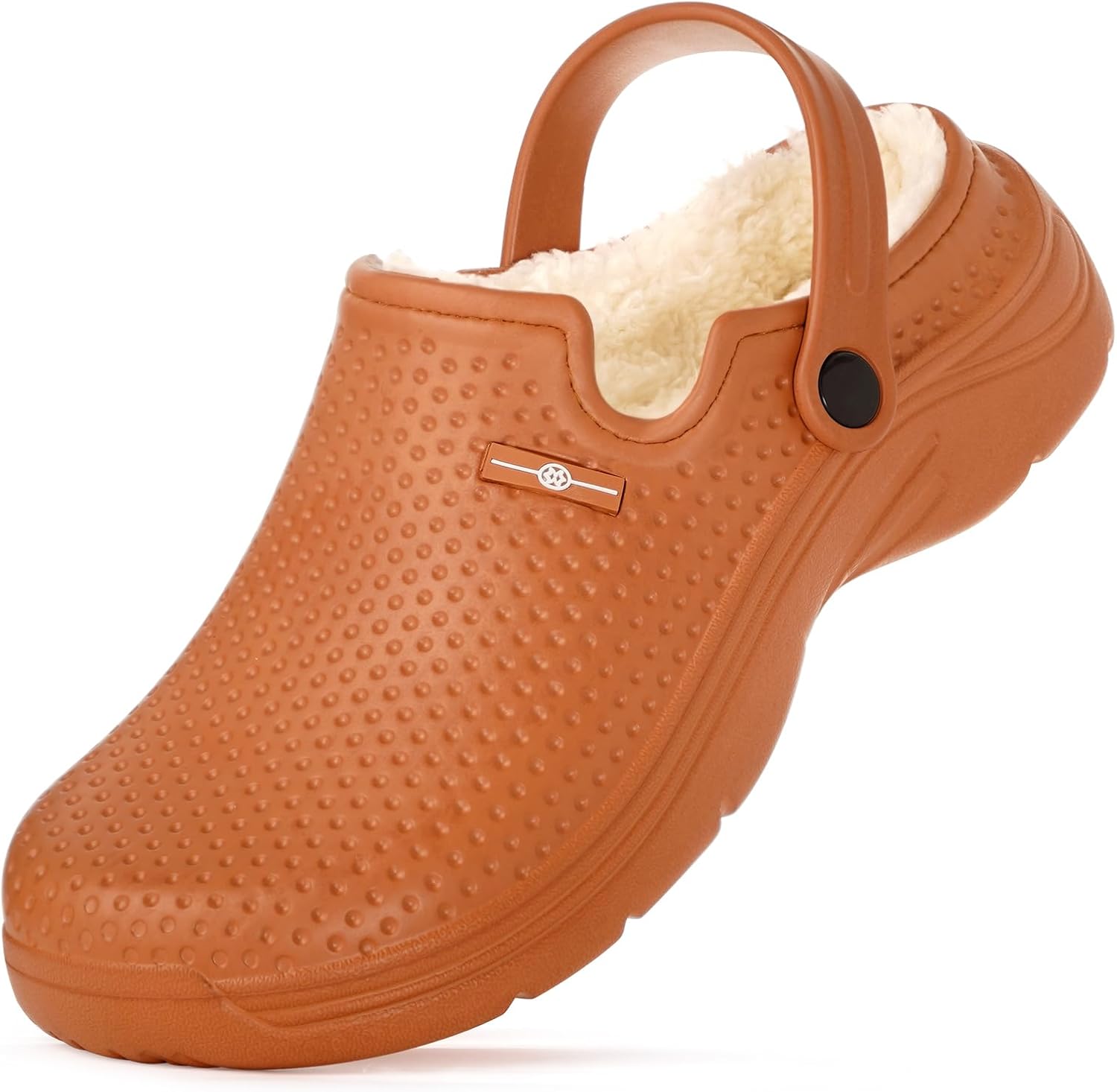 

Мужские и женские утепленные сабо, зимние водонепроницаемые тапочки, садовая обувь без задника, нескользящие домашние тапочки для дома и улицы с мягкой флисовой подкладкой Hsyooes, оранжевый