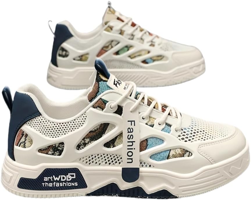 

Мужские дышащие кроссовки Hhhchpm с сеткой, удобные низкие повседневные обувь на шнуровке для повседневного ношения, синий