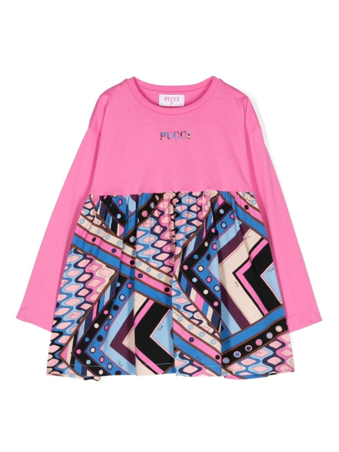 

PUCCI Junior платье А-силуэта с логотипом, розовый