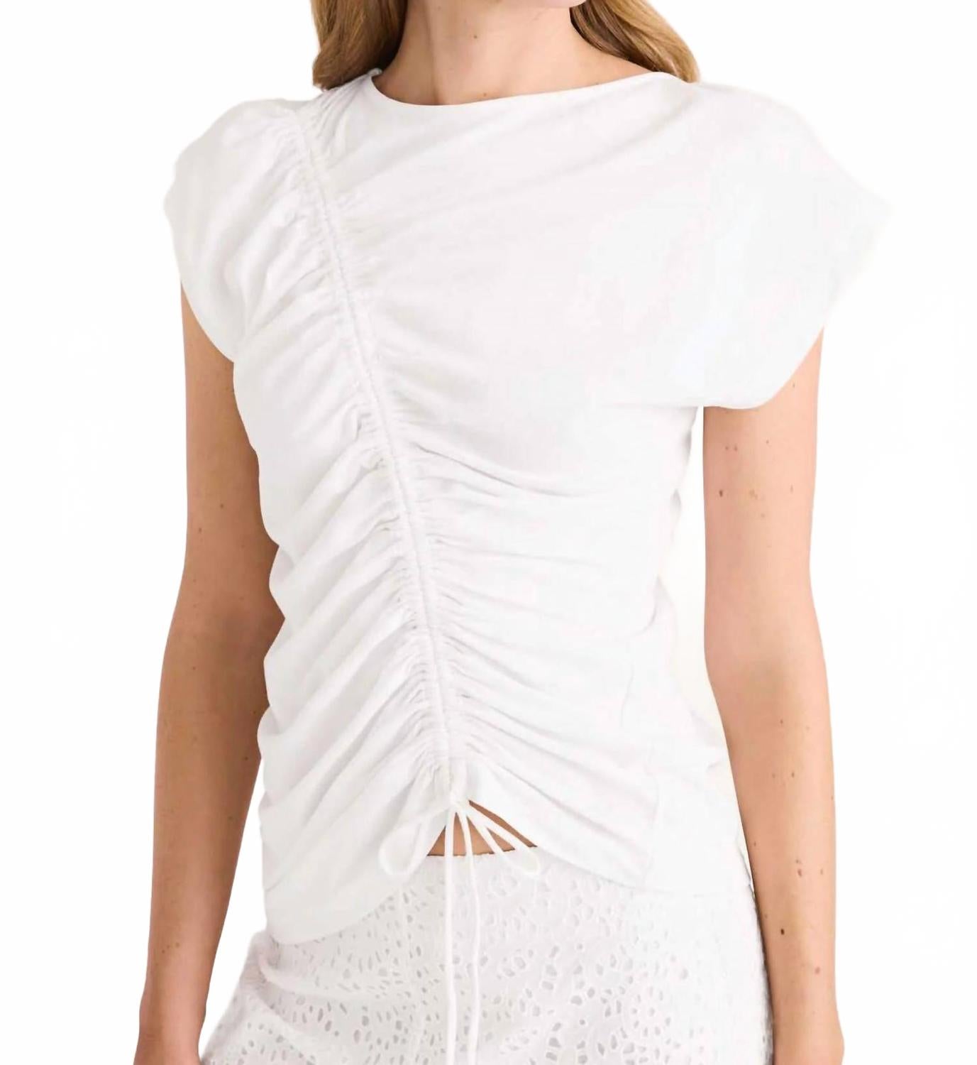 

Reverie Джерси топ с короткими рукавами в белом цвете Merlette