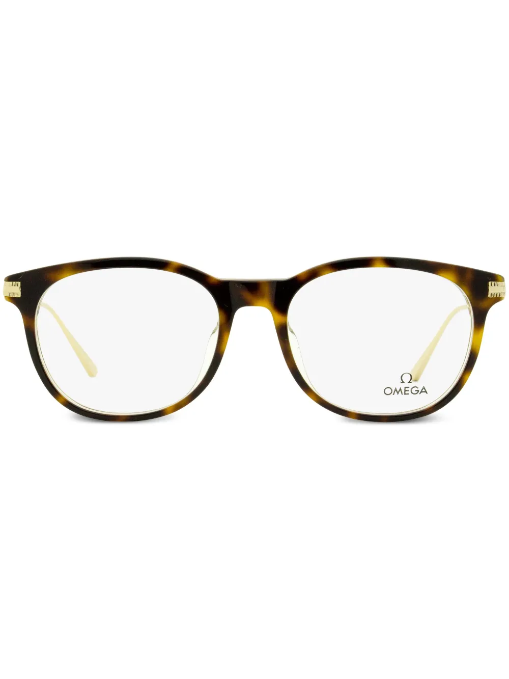 

Очки в круглой оправе черепаховой расцветки OMEGA EYEWEAR, коричневый