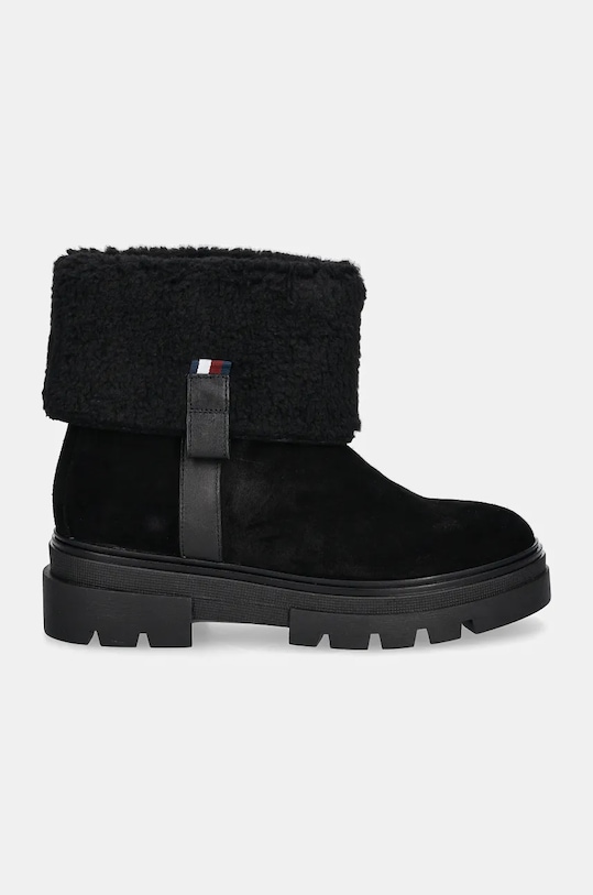 Замшевые ботинки Faux Fur Suede Roll-Down Boot Tommy Hilfiger, черный — фото 2