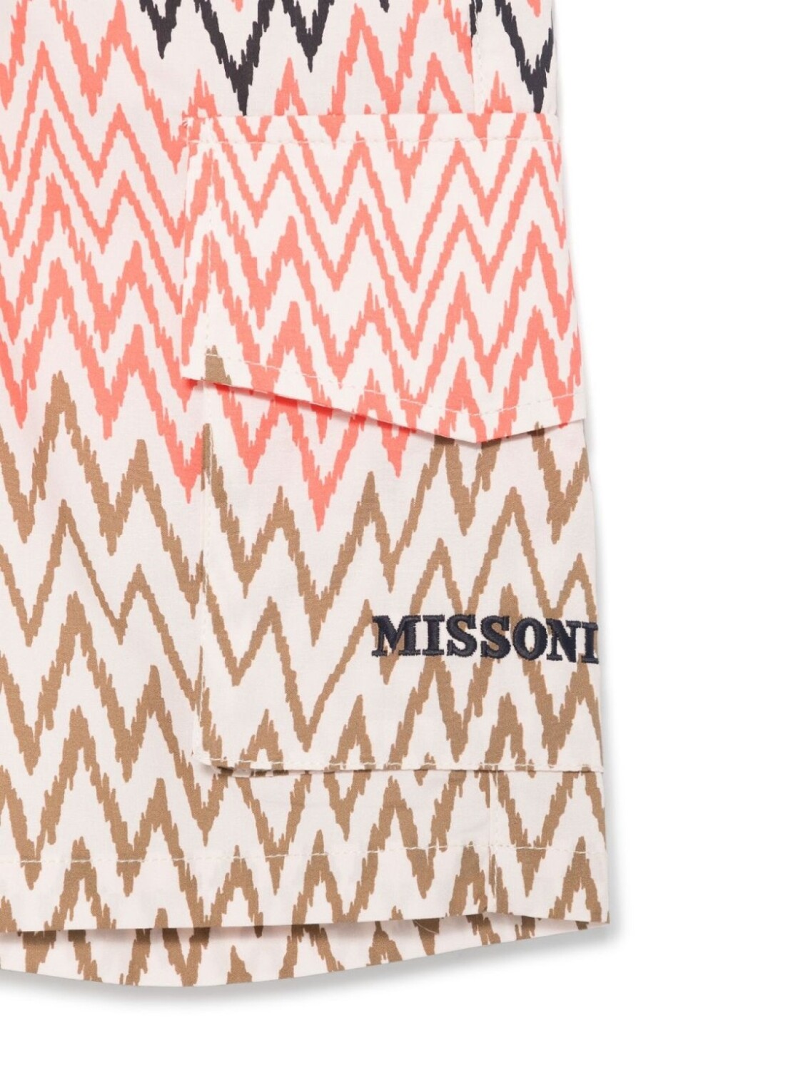 Missoni Kids шорты с принтом зигзаг, нейтральный — фото 3