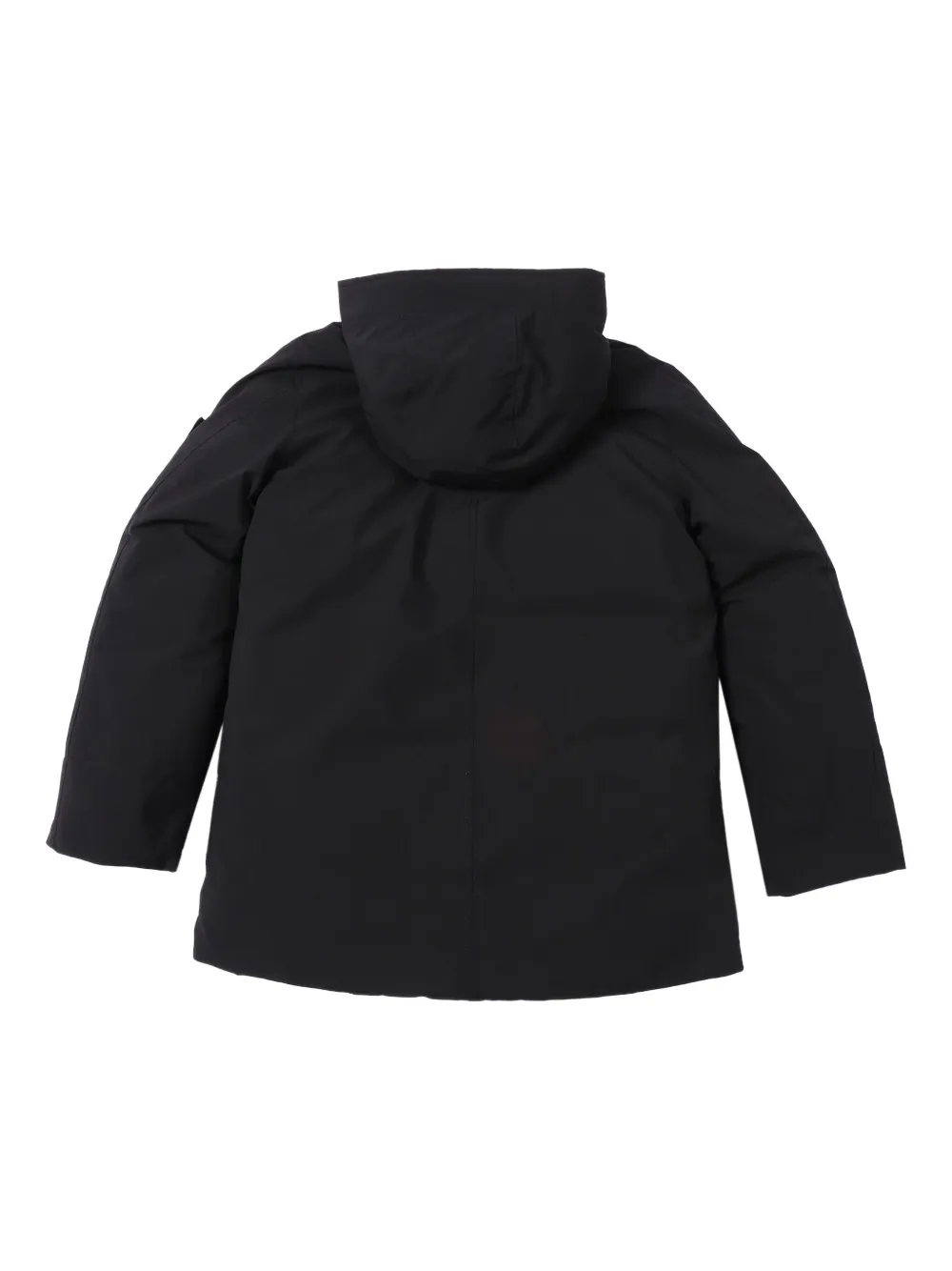 Пальто с капюшоном и накладными карманами Stone Island Junior, черный — фото 2