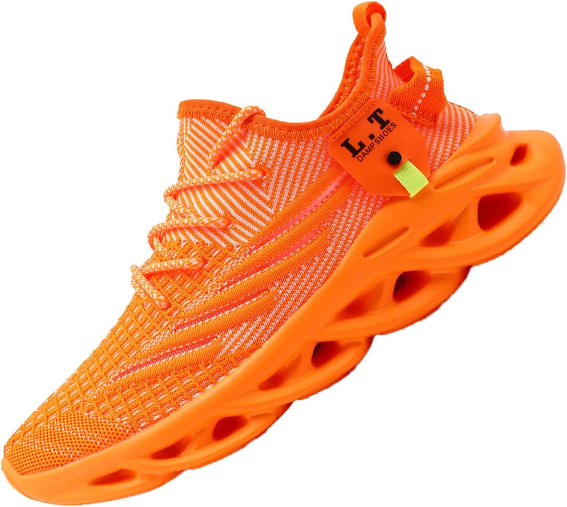 

Мужские кроссовки для бега, ходьбы и тенниса, мужские повседневные модные кроссовки для спортзала и походов, дышащие, удобные и легкие Xkowuo, оранжевый