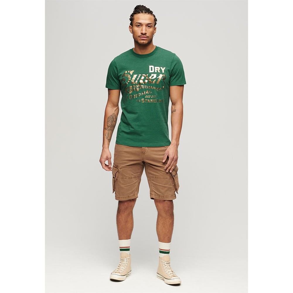 Футболка с коротким рукавом Superdry Metallic Workwear Graphic, зеленый — фото 4