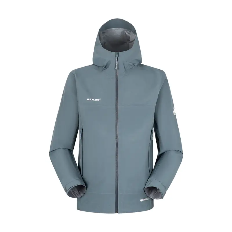 

MAMMUT Мужская ветровка для походов водонепроницаемая и ветрозащитная, Stone Gray