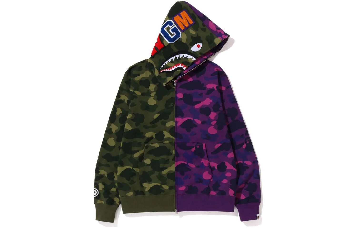 Мужская толстовка A BATHING APE, Фиолетовый/Зеленый — фото 2