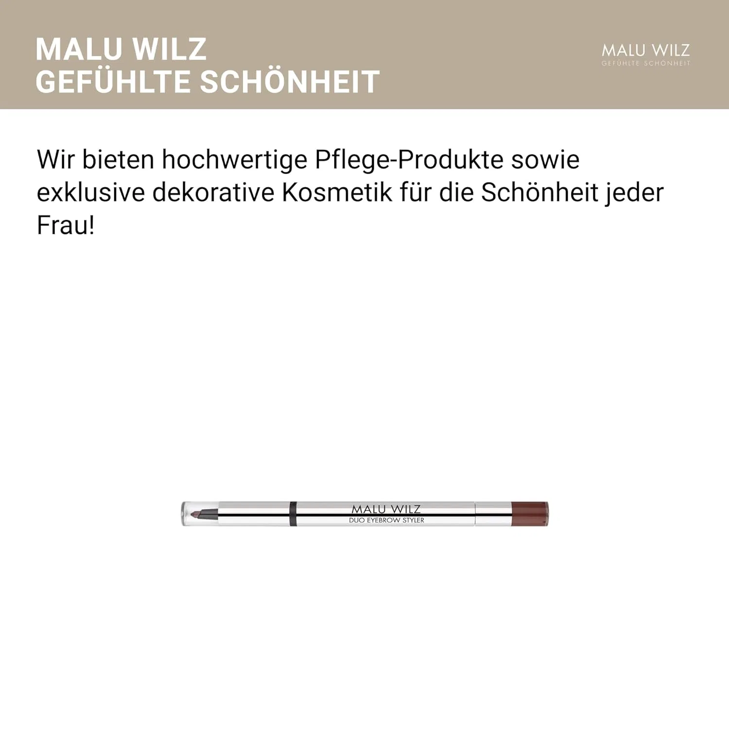 Двусторонний карандаш для бровей Malu Wilz Dekorative Duo Eyebrow Styler, темно-коричневый Malu Wilz — фото 2