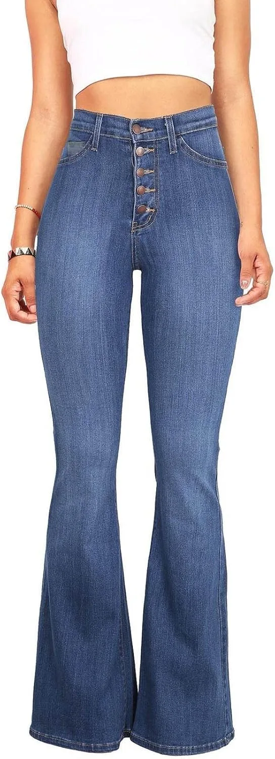 

Джинсы Bell Bottom для женщин Stretchy High Waisted Classic Flare