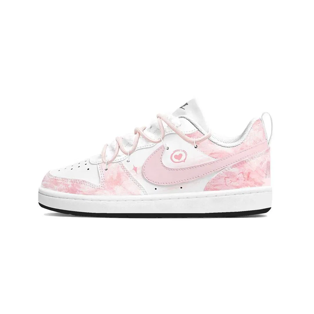 Кроссовки для скейтбординга Court Borough Leather Cushioning Breathable Low top Kids' Skateboarding Shoes Teenagers Nike, Cherry Blossom Pink (Shopping Bag) — фото 3