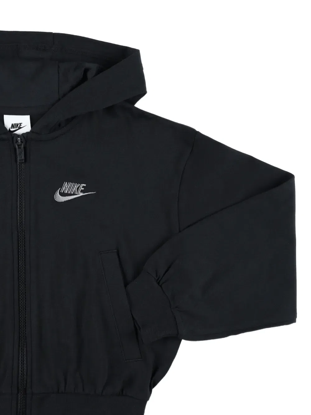 Толстовка с капюшоном из флиса на молнии Nike Kids, черный — фото 3