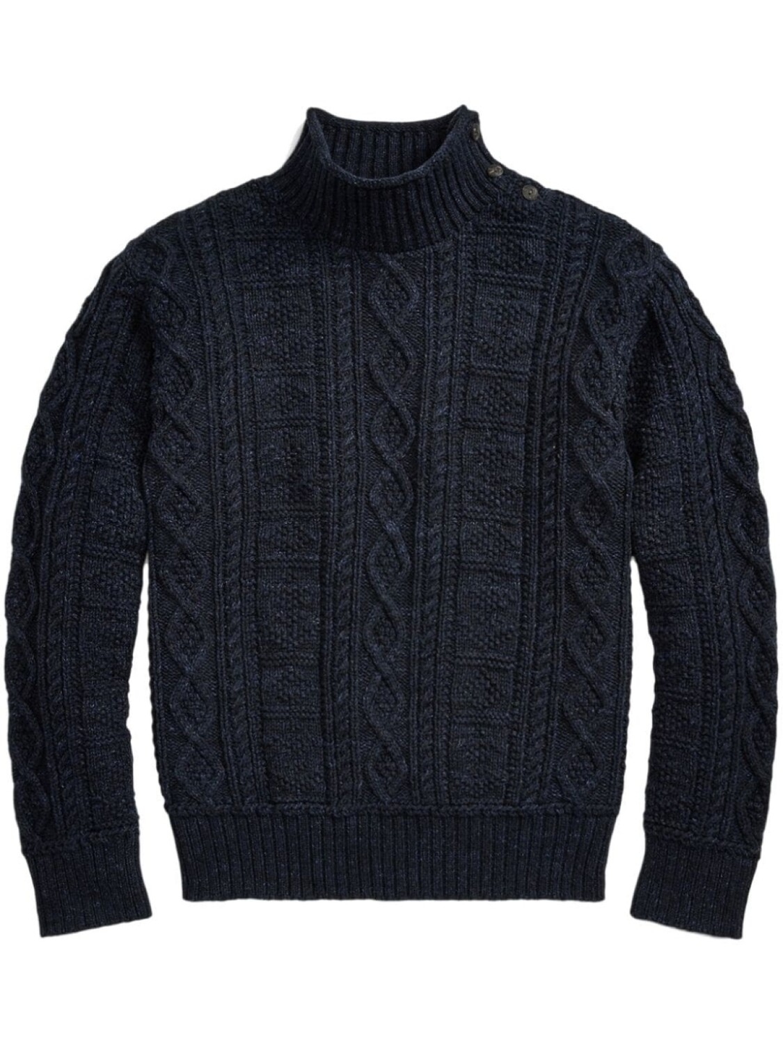 

Джемпер фактурной вязки с высоким воротником Ralph Lauren RRL, синий