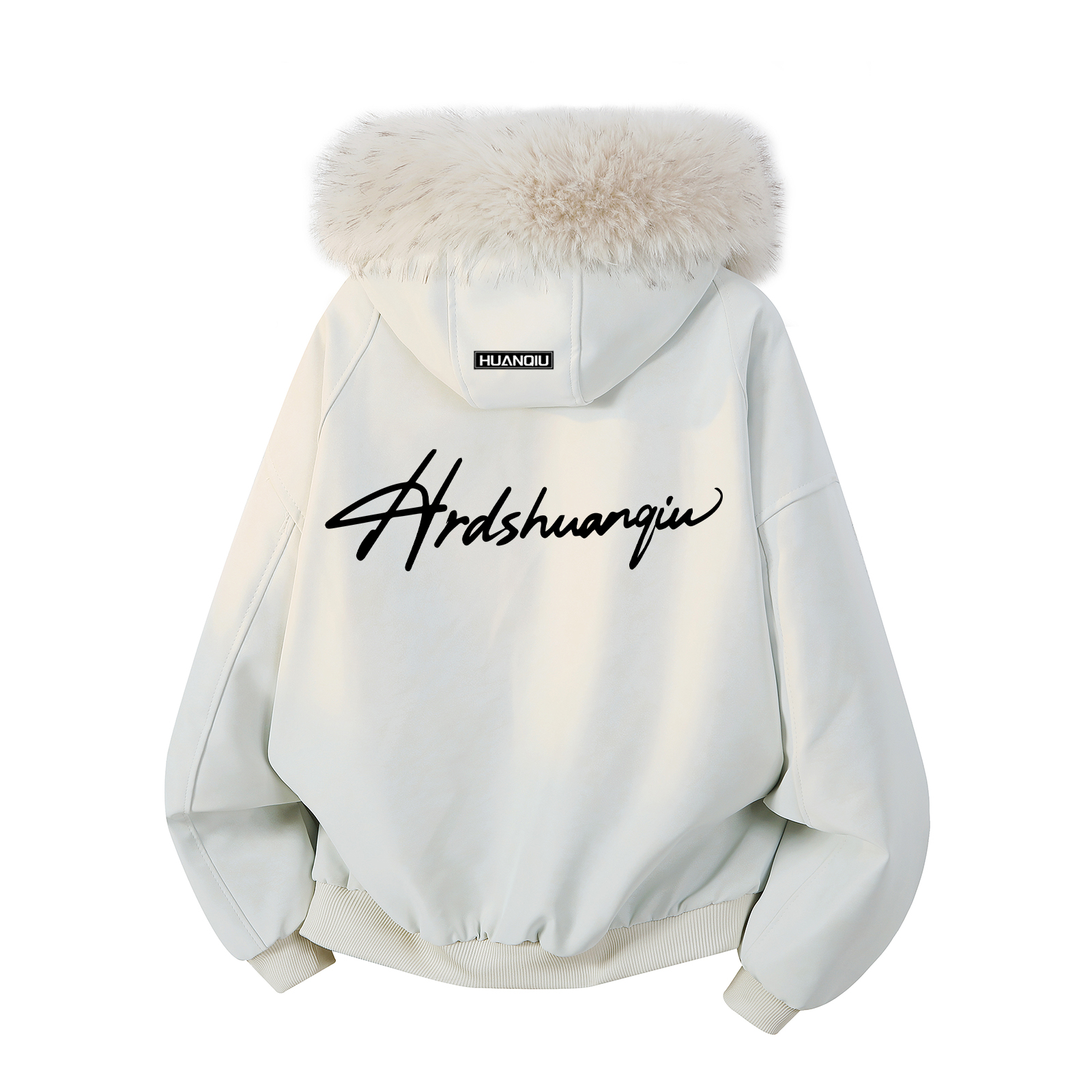 

Пуховик Unisex Hooded Thickened Puffer Jacket HUANQIU, бежевый оранжевый (detachable fur collar version)